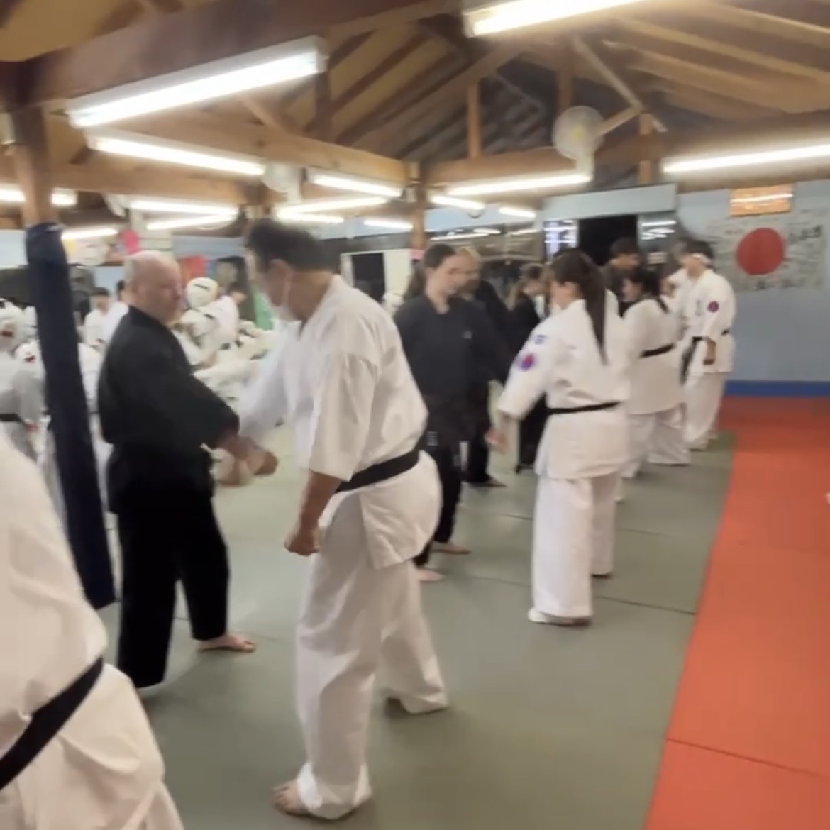 Brian Southon of Shuhari Self Defence Cippenham practising karate conditioning in Ichinomiya Japan Brian Southon of Shuhari Self Defence Cippenham practising karate conditioning in Ichinomiya Japan