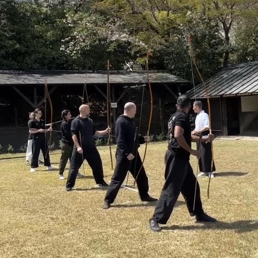 Brian Southon of Shuhari Self Defence Cippenham learning traditional Japanese weapons in Japan Brian Southon of Shuhari Self Defence Cippenham learning traditional Japanese weapons in Japan
