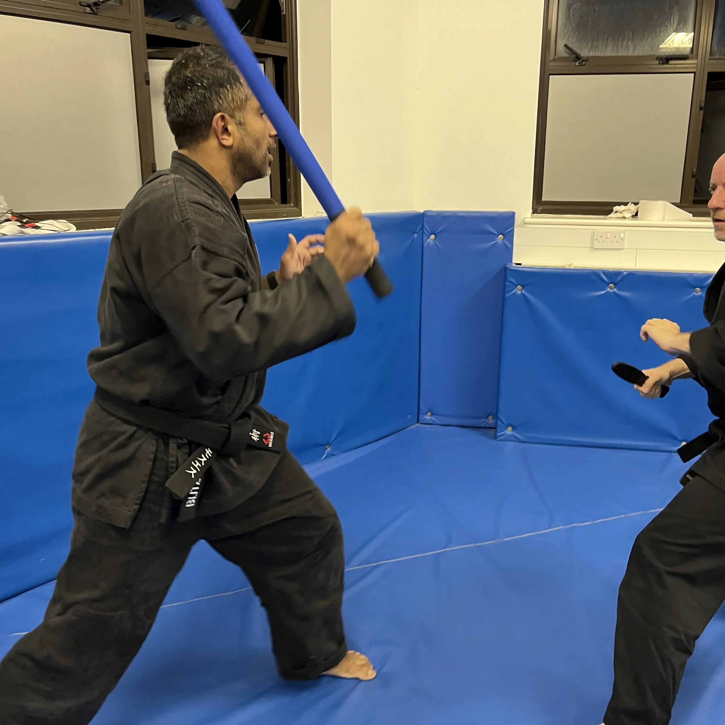 John Moses of Shuhari Self Defence Bracknell doing weapons training in a self defence class