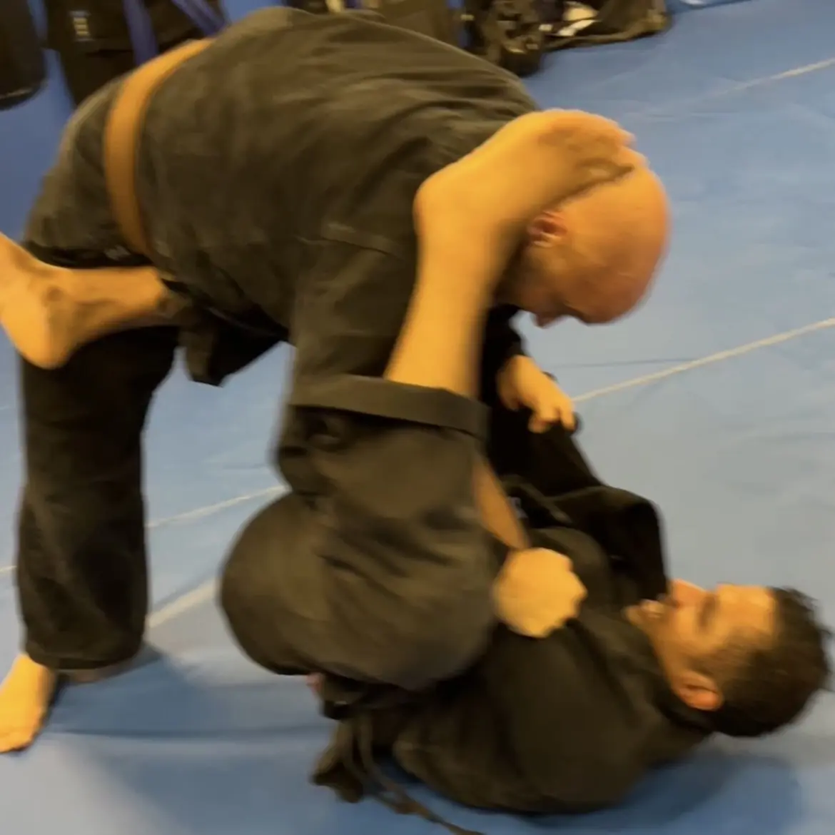 John Moses of Shuhari Self Defence Bracknell practicing randori in an MMA class