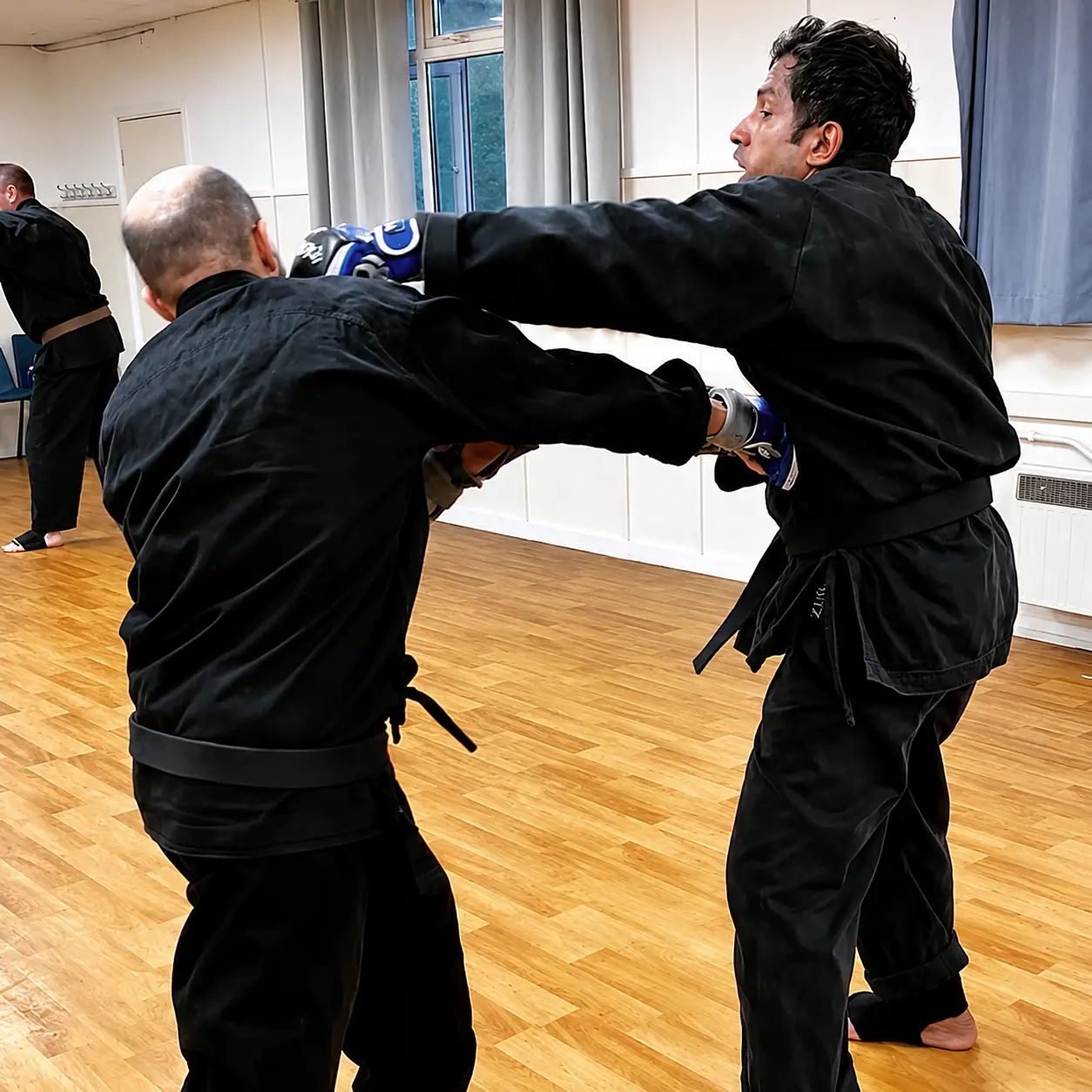 John Moses of Shuhari Self Defence Bracknell sparring in a martial arts class