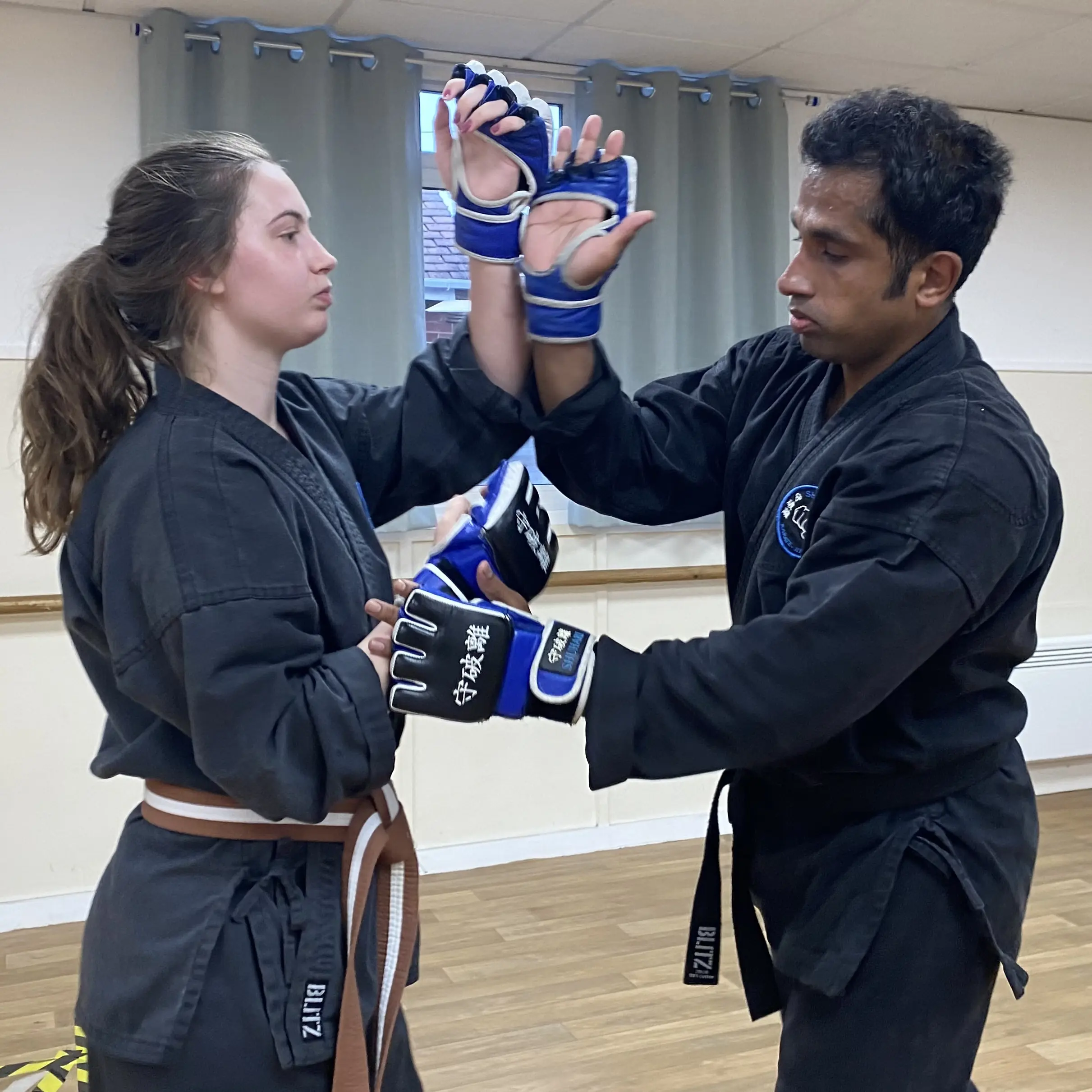 John Moses of Shuhari Self Defence Bracknell sparring in a martial arts session