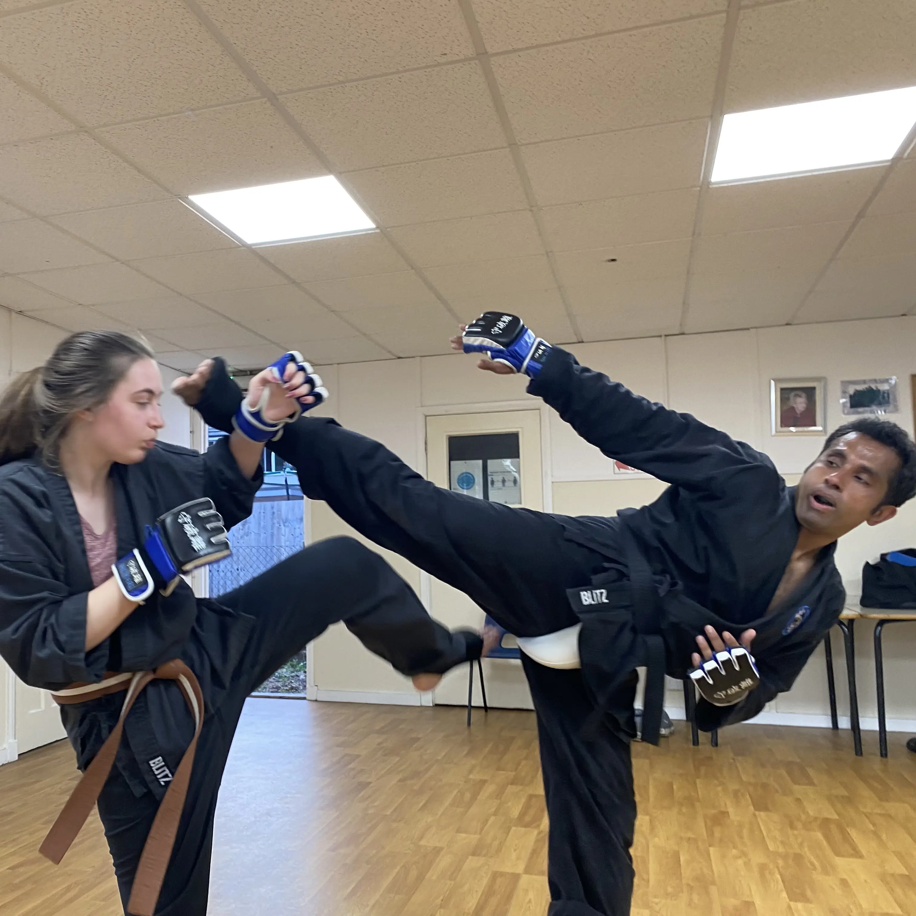 John Moses of Shuhari Self Defence Bracknell sparring in a martial arts training session