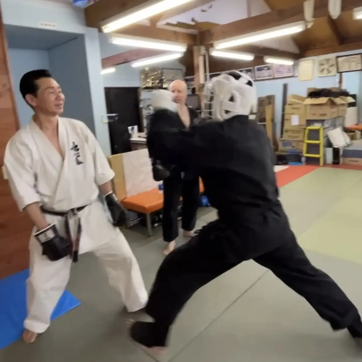 John Moses of Shuhari Self Defence Bracknell learning Karate in Ichinomiya Japan from Funakoshi Masaharu Sensei [8th Dan Karate of Nahate Origin]