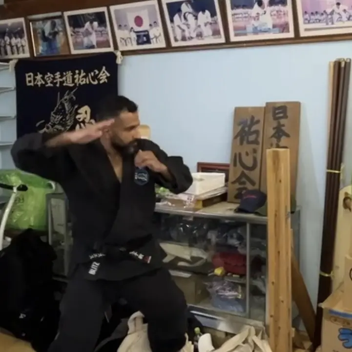 John Moses of Shuhari Self Defence Bracknell learning Karate in Ichinomiya Japan from Funakoshi Masaharu Sensei [8th Dan Karate of Nahate Origin]