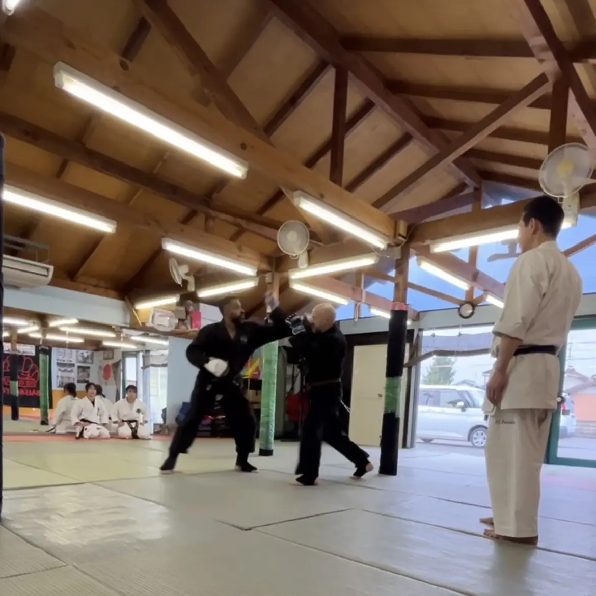 John Moses of Shuhari Self Defence Bracknell learning Karate in Ichinomiya Japan from Funakoshi Masaharu Sensei [8th Dan Karate of Nahate Origin]