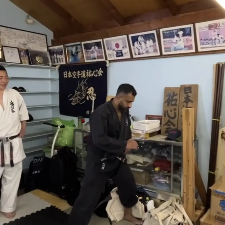 John Moses of Shuhari Self Defence Bracknell learning Karate in Ichinomiya Japan from Funakoshi Masaharu Sensei [8th Dan Karate of Nahate Origin]