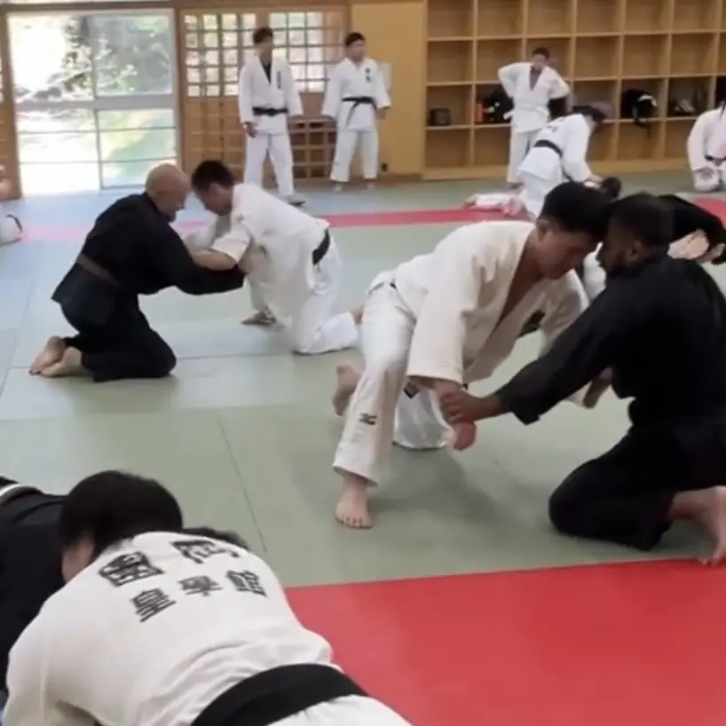 John Moses of Shuhari Self Defence Bracknell learning Judo in Kogakkan school Japan from Matsuda Taku Sensei