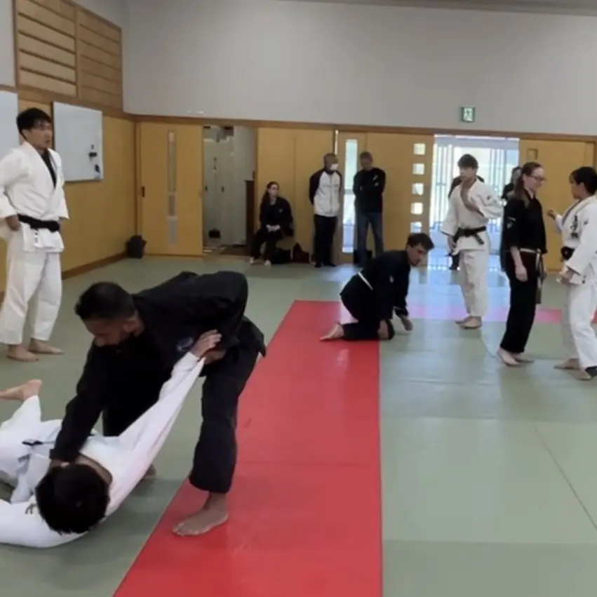 John Moses of Shuhari Self Defence Bracknell learning Judo in Kogakkan school Japan from Matsuda Taku Sensei