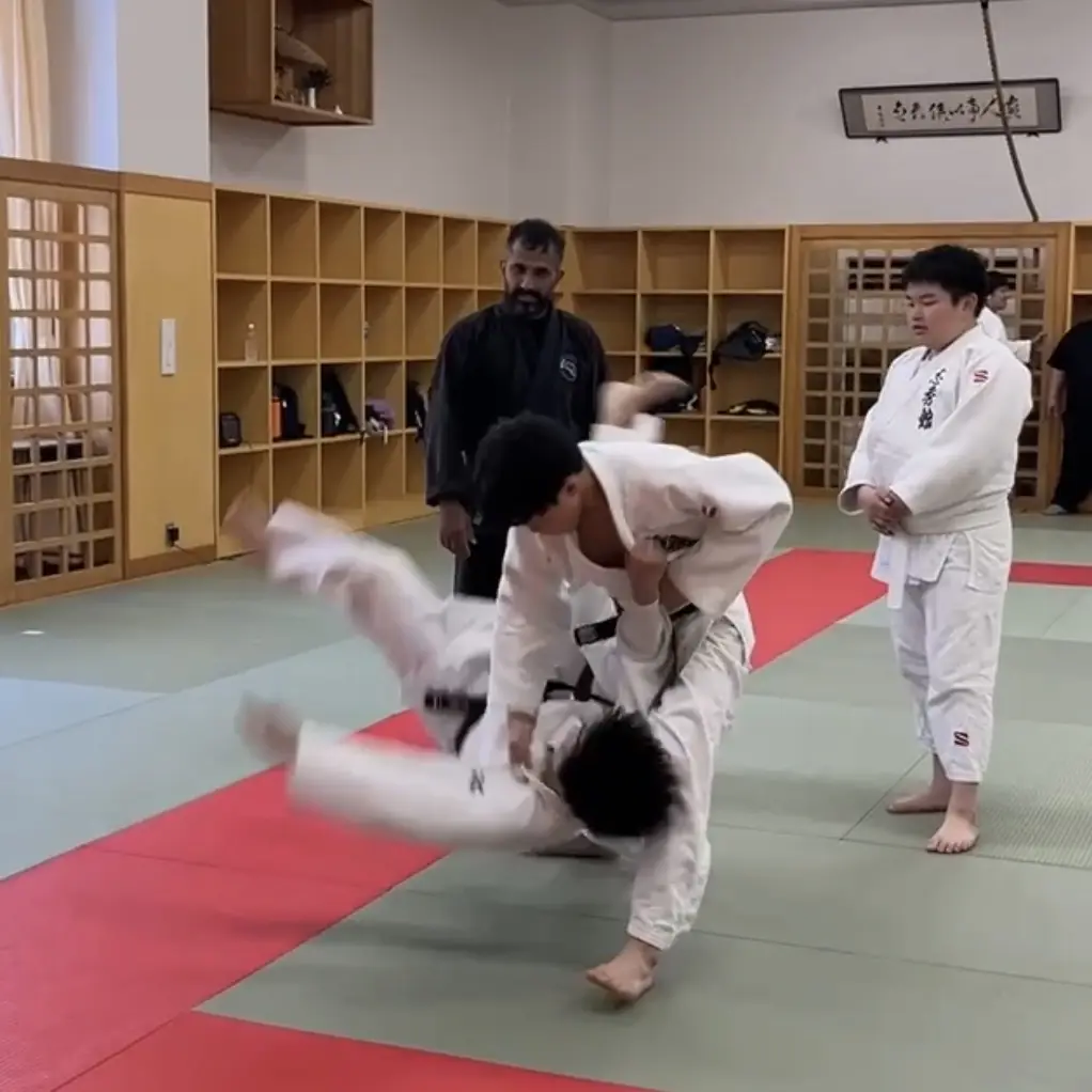 John Moses of Shuhari Self Defence Bracknell learning Judo in Kogakkan school Japan from Matsuda Taku Sensei