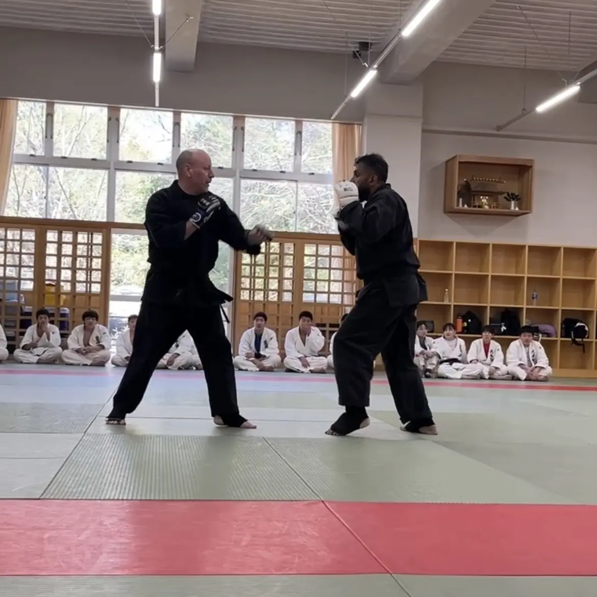 John Moses of Shuhari Self Defence Bracknell displaying striking to Judoka in Kogakkan school Japan