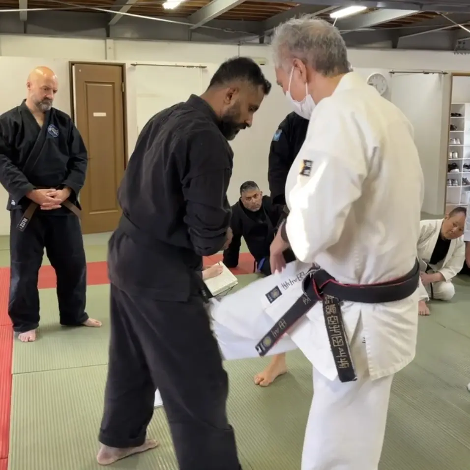 John Moses of Shuhari Self Defence Bracknell learning Karate in Ise Japan from Nobuya Tagami Sensei [9th Dan Karate of Tomarite Origin]