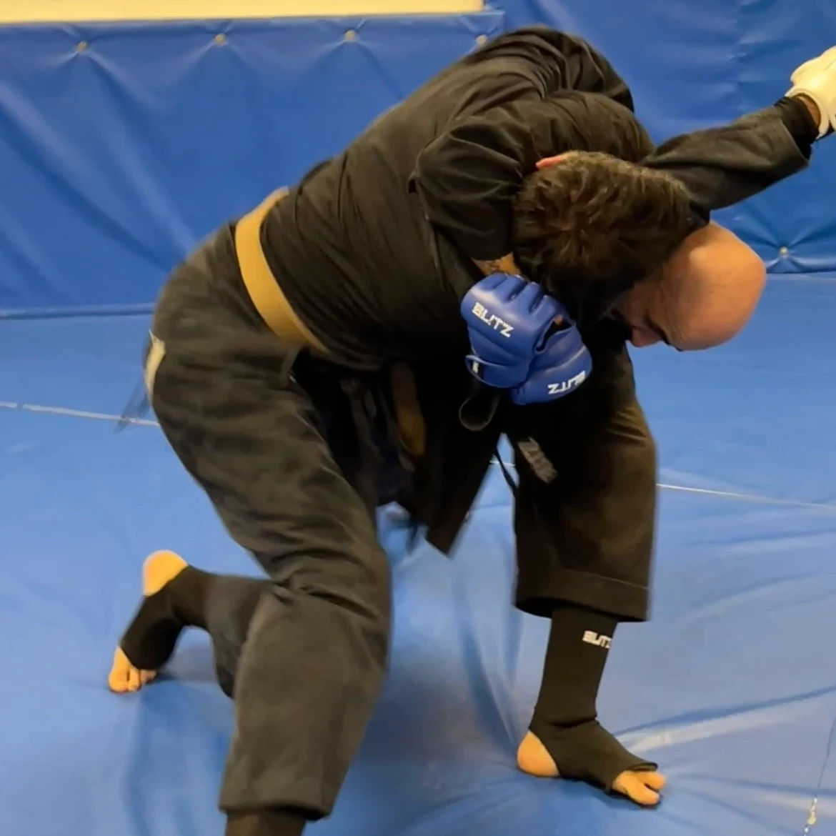 Majid Khalid of Shuhari Self Defence Slough sparring in an MMA class