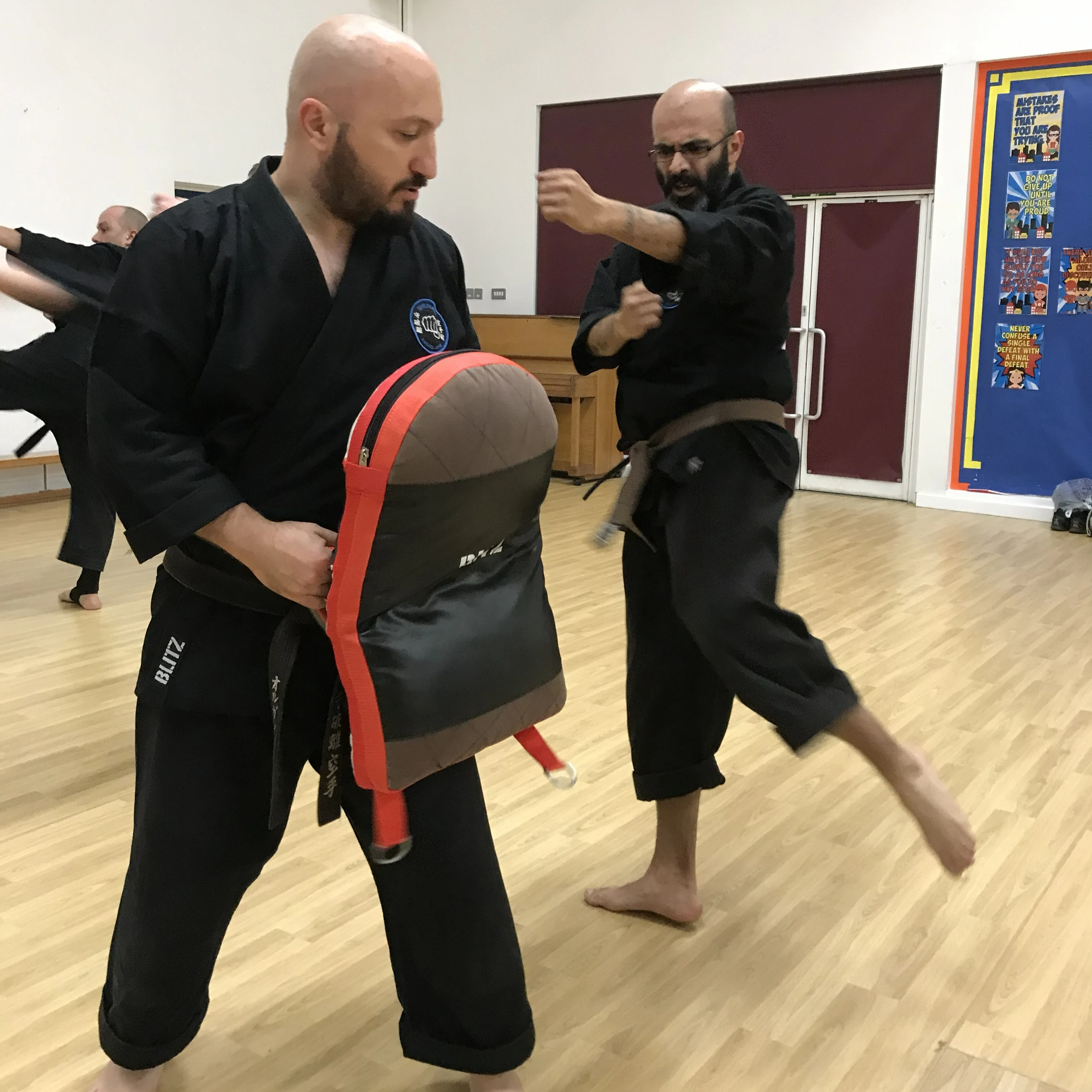 Majid Khalid of Shuhari Self Defence Slough being assessed for his 1st kyu in karate by his instructor Olgun Tiltay Majid Khalid of Shuhari Self Defence Slough being assessed for his 1st kyu in karate by his instructor Olgun Tiltay