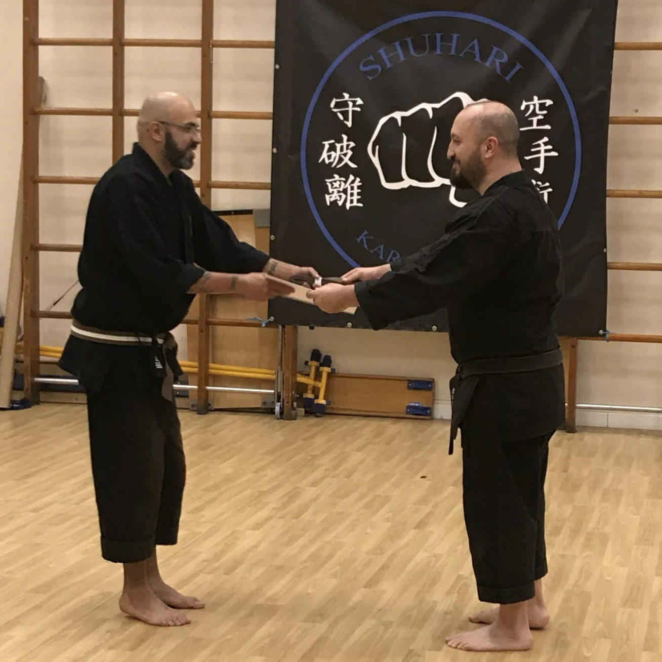 Majid Khalid of Shuhari Self Defence Slough graded to his brown belt in karate by his instructor Olgun Tiltay Majid Khalid of Shuhari Self Defence Slough graded to his brown belt in karate by his instructor Olgun Tiltay